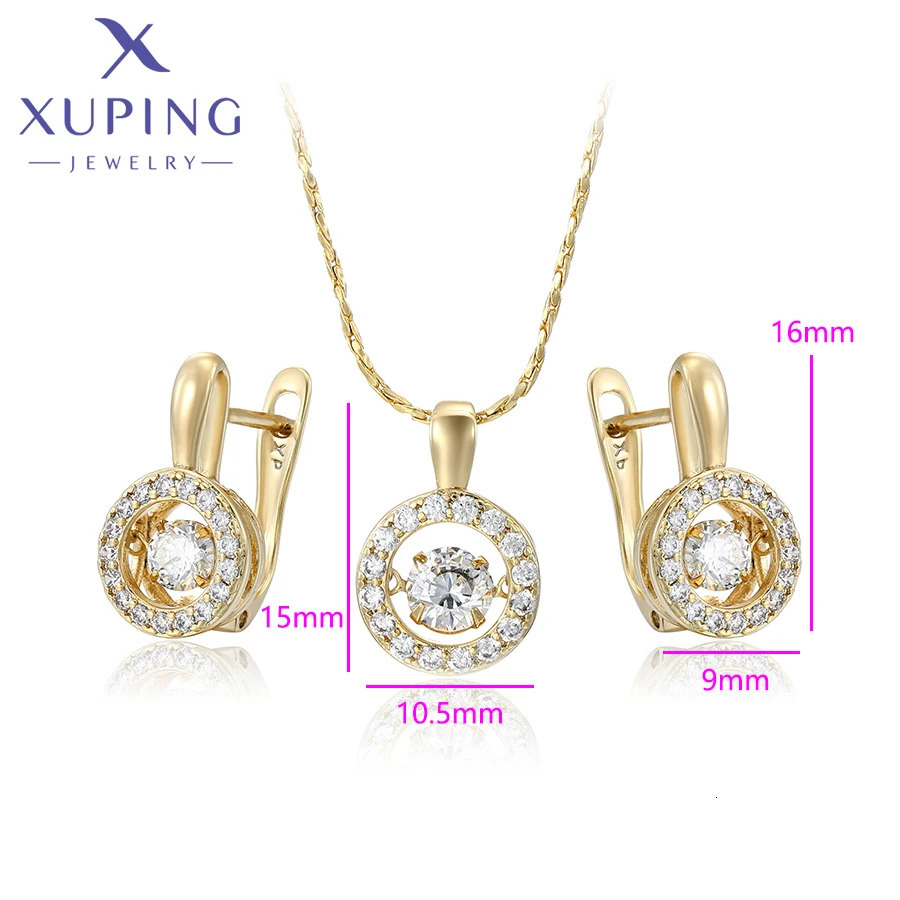 Xuping Jewelry Arrival Trendy Fashion Stone Necklace Earring Set for Women Christmas Party Gift X000850555 250618