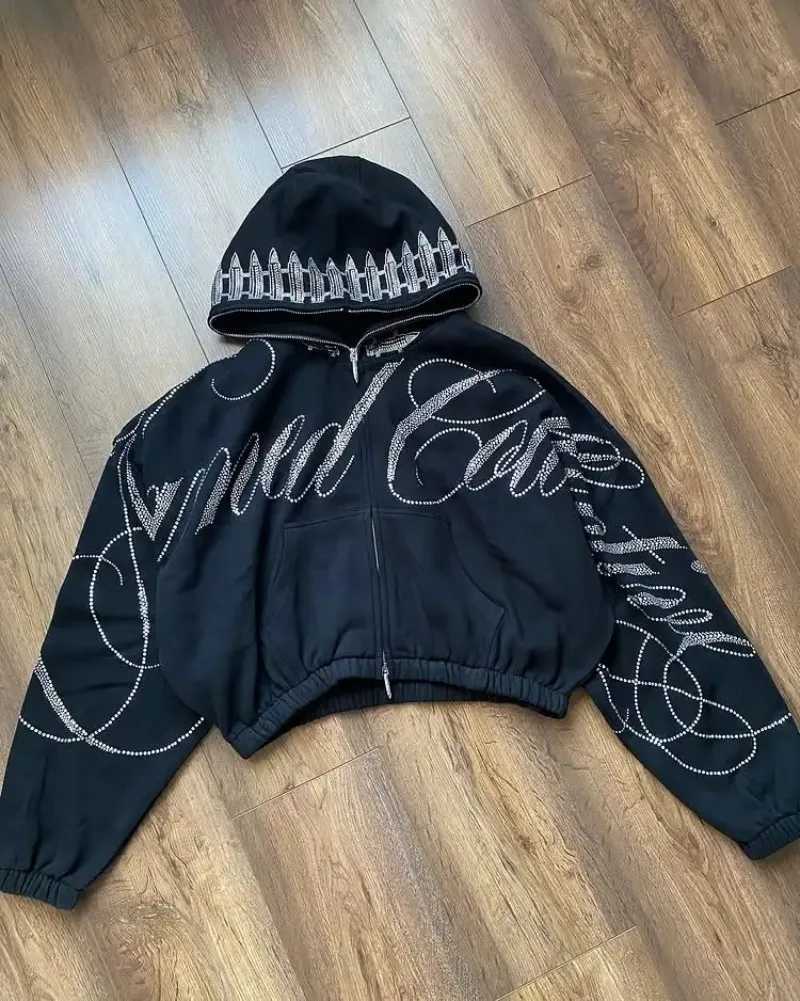 Hoodies Women Long SLeeve Sweatshirt American Hot Style RETRO Hip Hop Personalized Streetwear Casual CloTHing Tops Z250609