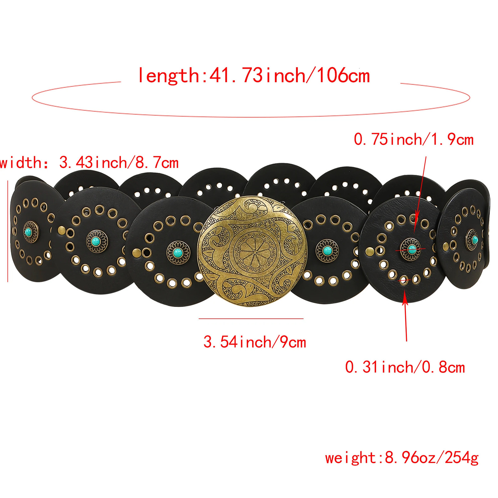 vintage Western Boho chic belt female rivet waist cover with dress skirt y2k belt wide one dress 250606