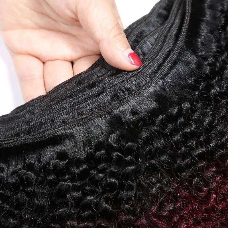 1B/99j 1B/4/27 Afro Kinky Curly Human Bundles 100g/PC 12-22 Inch Double Weft Extensions Brazilian Virgin Hair Full End