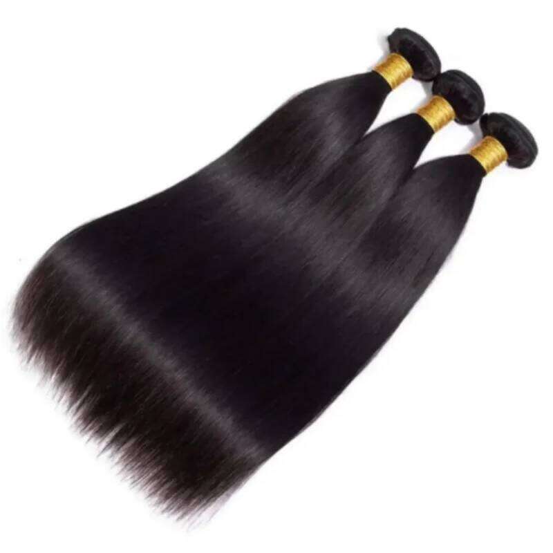 KL Brazilian Straight 3 Bundles Deal 100% Human Extensions Remy Hair Weave Natural Black Color 3Pcs/Lot Double Weft