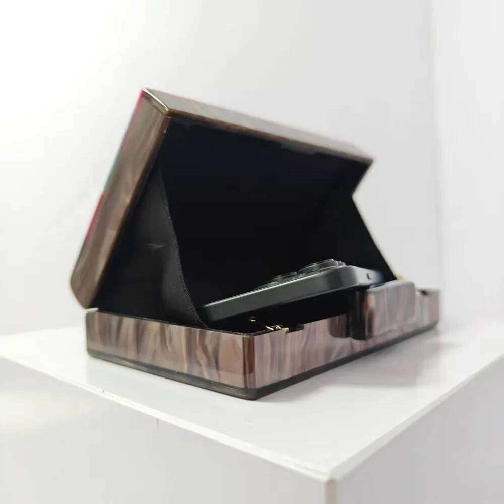 Colorful Striped Women Handbags Acrylic Party Evening Woman Wedding Cute Box Clutch Purse And Handbag Mini Flap Bag