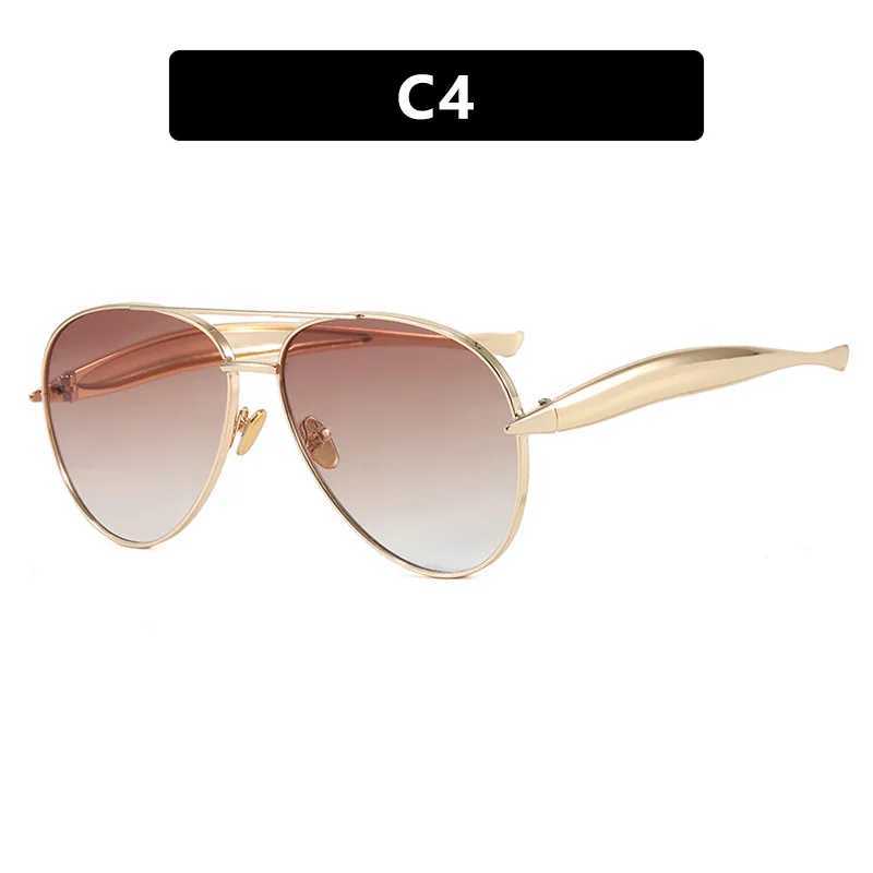 Ruiao Womens Oversized Pilot Sunglasses Gold Metal Frame UV400 Luxury Vintage Shades Designer Fashion Accessories 2025 M250609