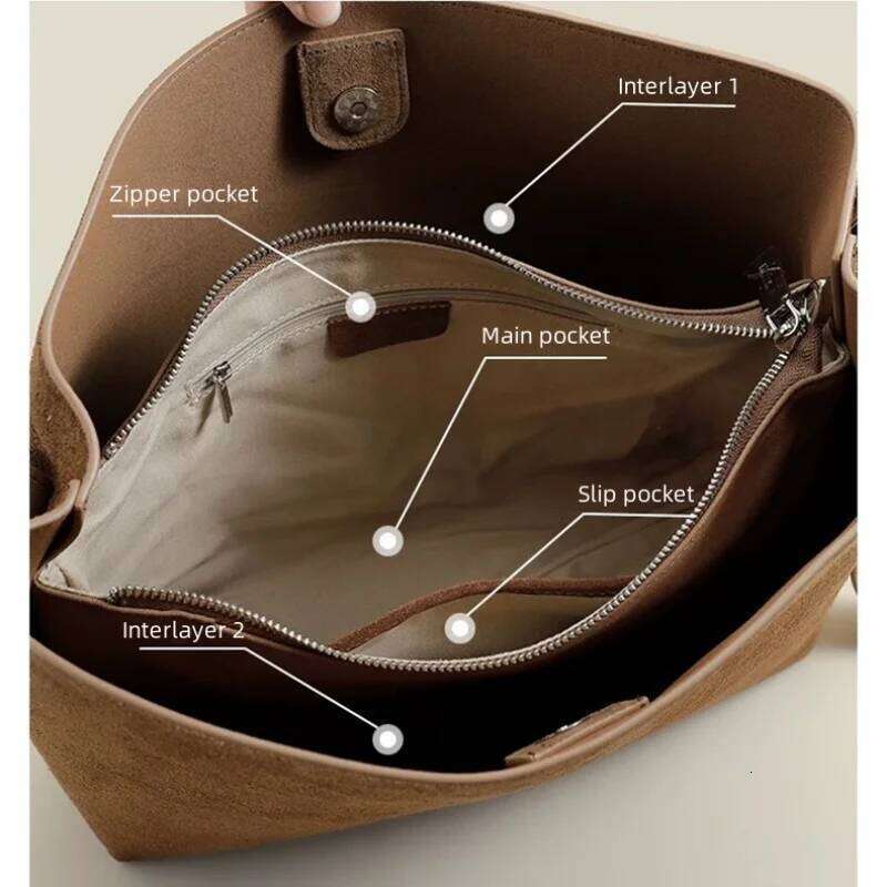 Jamhoo New Winter Matte Suede Leather Women Tote Retro High-End Warm Color Female Shoulder Bag Large Commute Travel Handbag