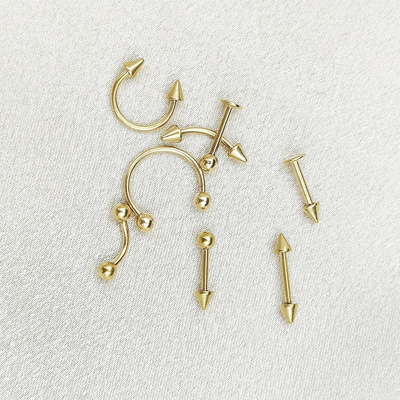 8PCSSet Fashion Piercing Set Eyebrow Bar Lip Tongue Nose Pircing Stainless Steel Ear Studs Mixed Body Jewelry 250606