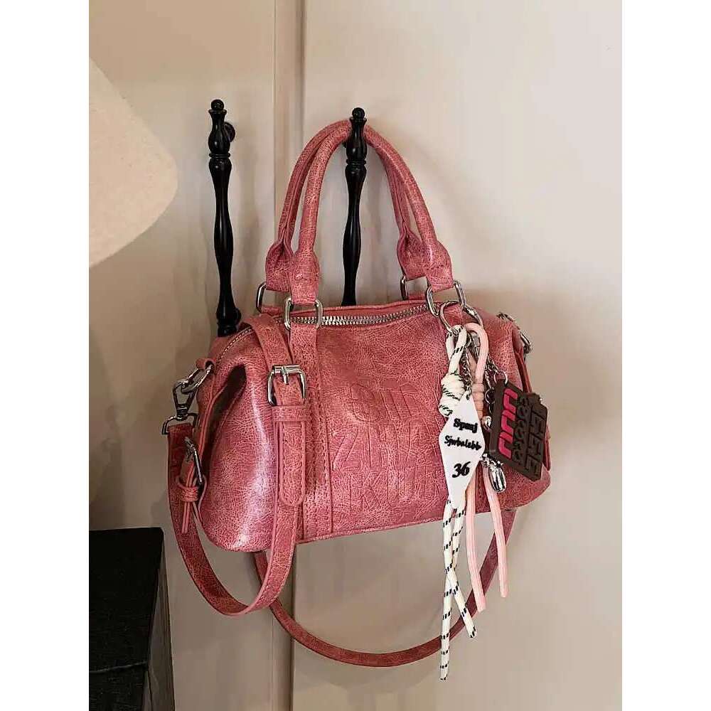 Vintage Letter Tote Pillow For Women 2025 New Soft Leather Commuter Shoulder Bag Lady Crossbody Bags