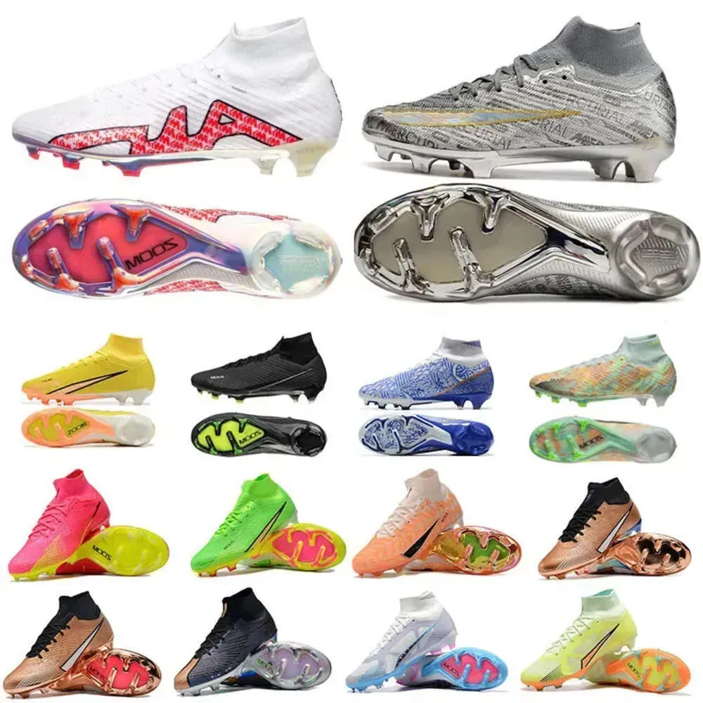Mens Kids Soccer Shoes Cleats MERCURlAL SuperfIy XXV Silver IX 9 Elite FG Youth Blast Mbappe Cristiano Ronaldo Luminous men Speed 6 25th Anniversary Football Boot