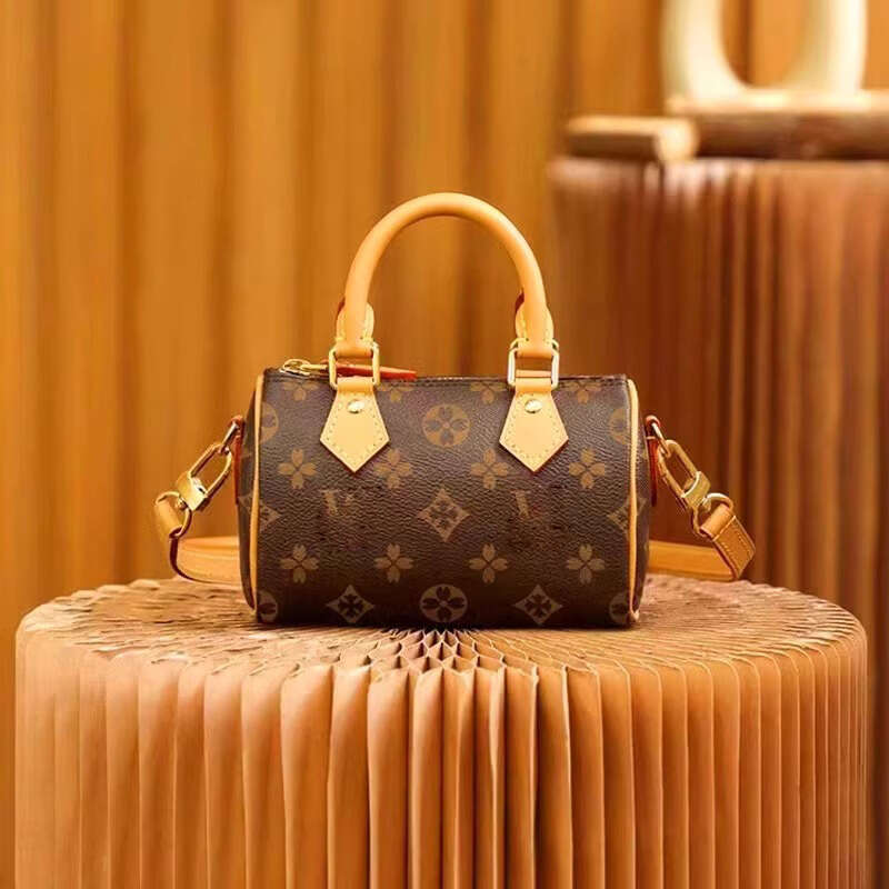 Women's Counter Genuine Leather 2025 New Style Old Flower High-end Handbag Crossbody Boston Pillow Bag
