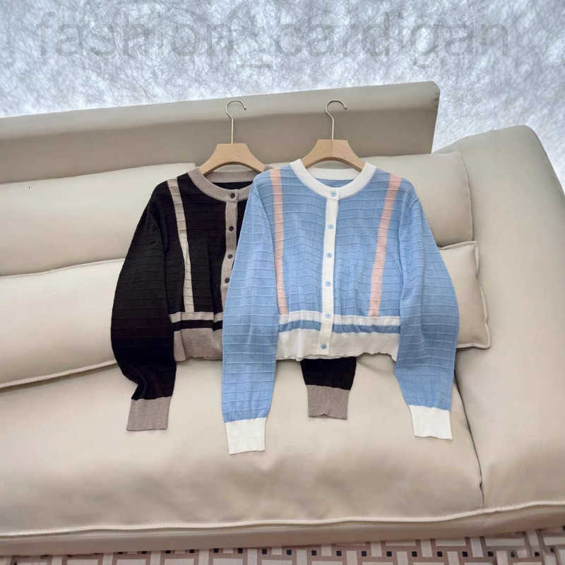 Women's Sweaters Designer French Style Spring/summer New Item Pattern Silk Wool Knitted Surface Positioning Embroidery Long Sleeved Cardigan Top L7U1