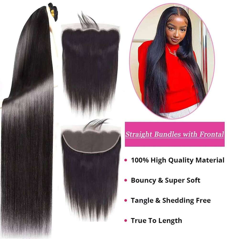Brazilian 4 20 inch Virgin Straight Bundles Natural Black Color 100% Human Hair