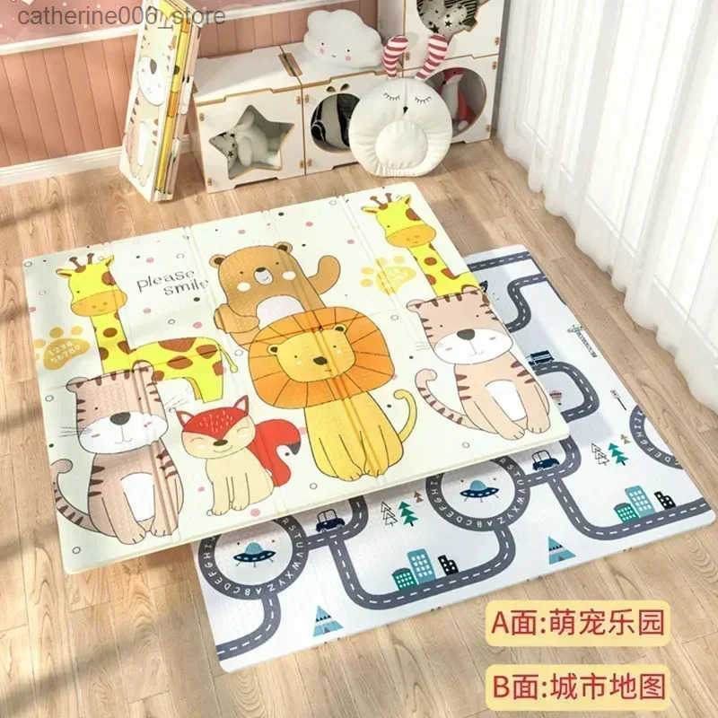 200x180x1.5CM Baby Play Mats Activities Mats For Baby Game Mat Waterproof Childrens Rug Mother Kids Crawling Play Floor Folding y250609SKFQ