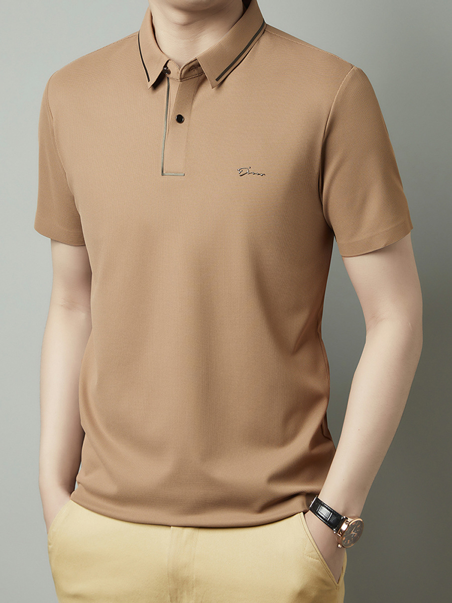 designer t shirt Summer Lapel Letter Embroidered Short Sleeve British polo shirt men clothes thin T-shirt top