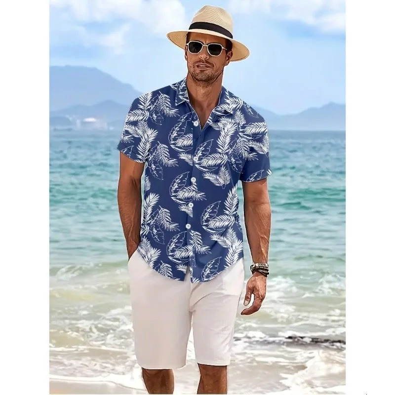 Summer Mens Short-sleeved casual Shirt Street Fashion Print Mens Casual Shirt Hawaiian multiple styles beach Shirts 250606