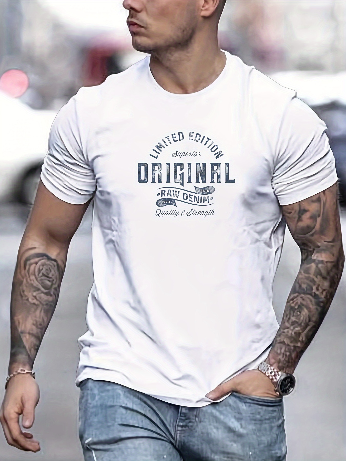 Men's Oversized T-Shirt 100% Cotton Letter Print Round Neck Short Sleeve Breathable Streetwear Casual Tee High Quality Summer Top