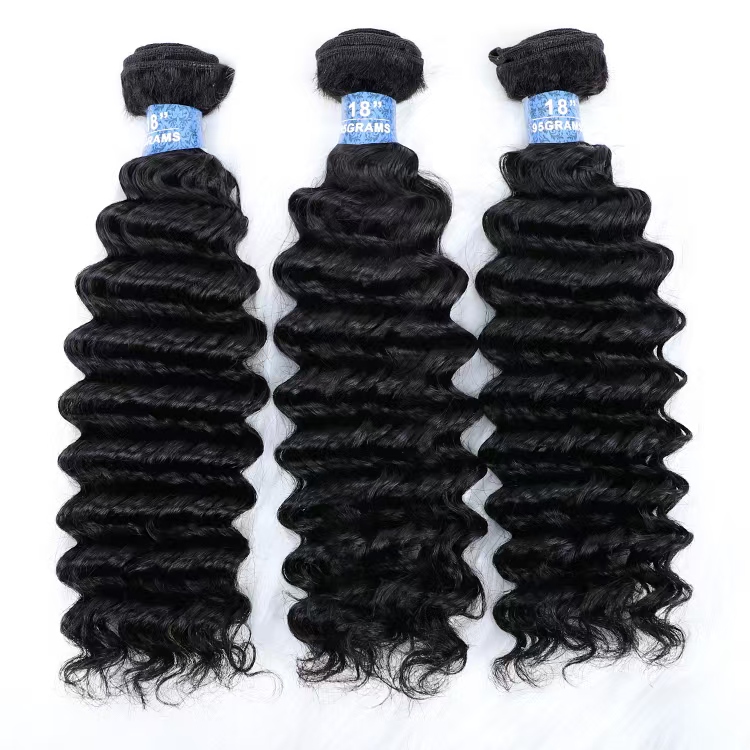 ViBESHiFT 10-26 Inch Deep wave Human Hair Extensions Unprocessed 100% Human Hair Weave Bundles Hair piece for women