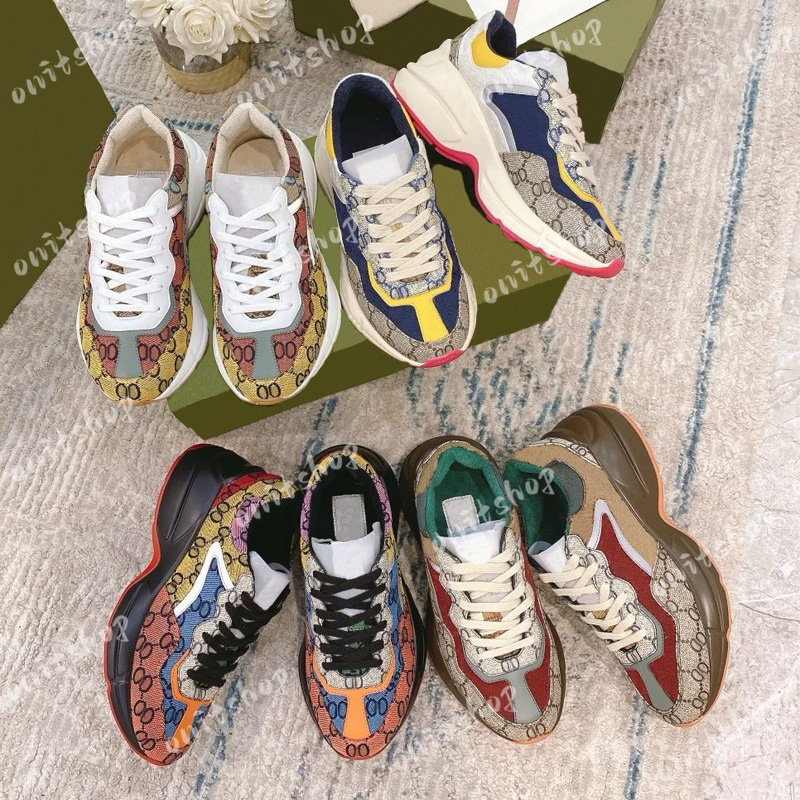 Sneakers Designer Trainer Casual Shoes Fabric printed daddy shoes Luxury Multicolor Men Women Trainers Chaussures Platform Sneaker Brand Vintage Trainer 35-46