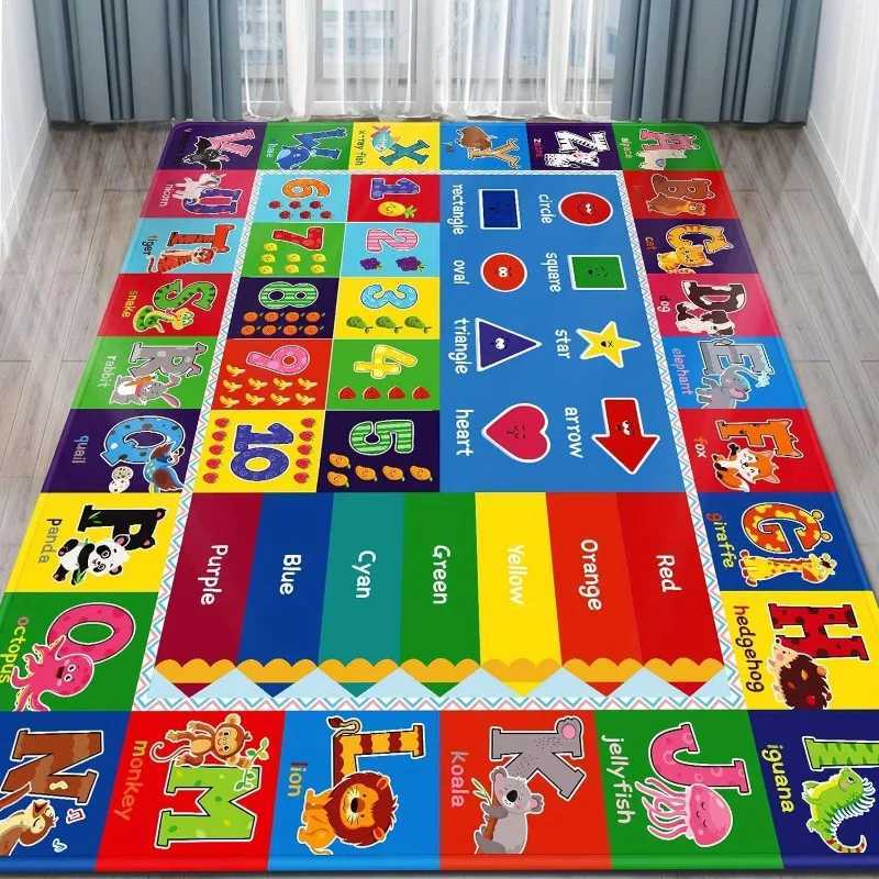 Childrens Play Carpet ABC Education Rug Babys Understanding of Alphabet Animals Anti Slip Children Bedroom Rugs Learning Mat y250609HXPY