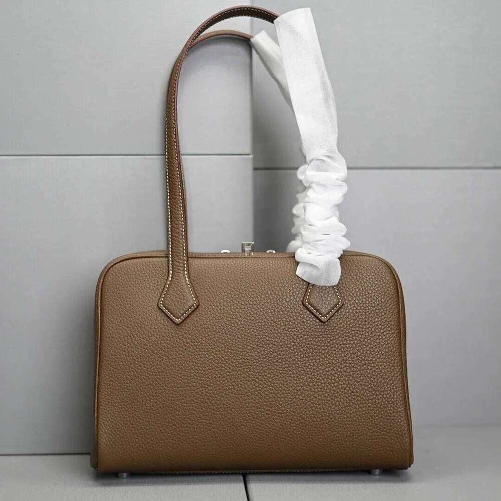 Genuine Handbag 35cm Top Layer Leather High-Capacity Advanced Feeling New Fashion Temperament