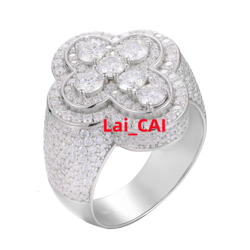 Hip Hop Fine Jewelry 925 Silver Moissanite Ring Jewelry Iced Out Bling Cross Ring for Men Women Valentines Day Pray Gift Ring