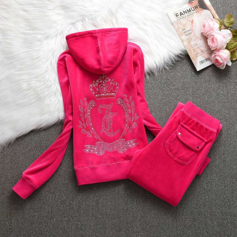 Casual Veet Tracksuit Original Women Outdoor sports hooded sweatshir Suit Dia Juicy 2pc