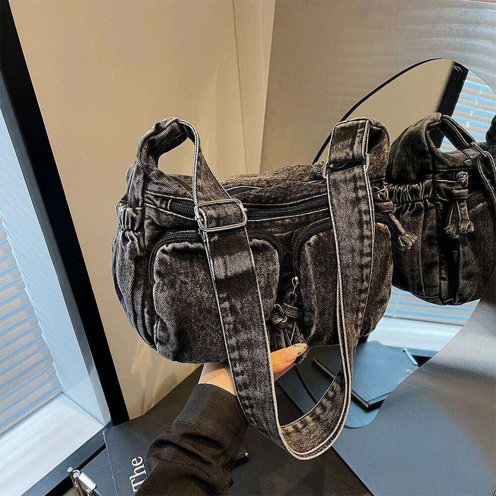 Denim Shoulder Casual NEW hot Retro Crossbody Large Hobo Bag Jean Purses for Women Work Shopping Travel