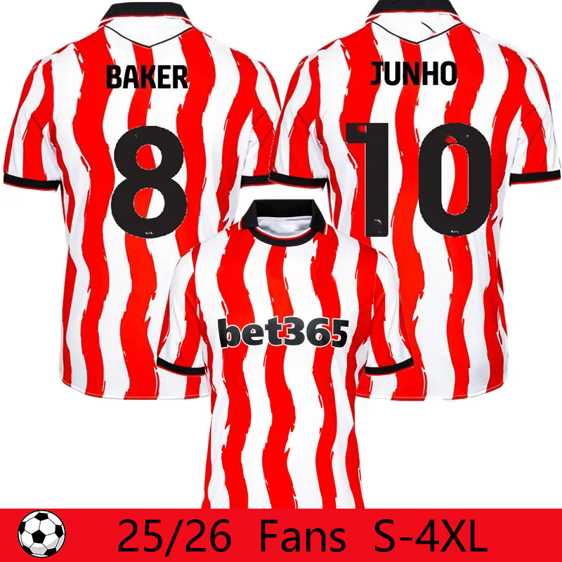 25/26 Stoke City Soccer Jerseys 2025 2026 BAKER MORAN GALLAGHER JUNHO WILMOT GIBSON TEZGEL AL-HAMDI BURGER men kids kit socks sets football shirts595