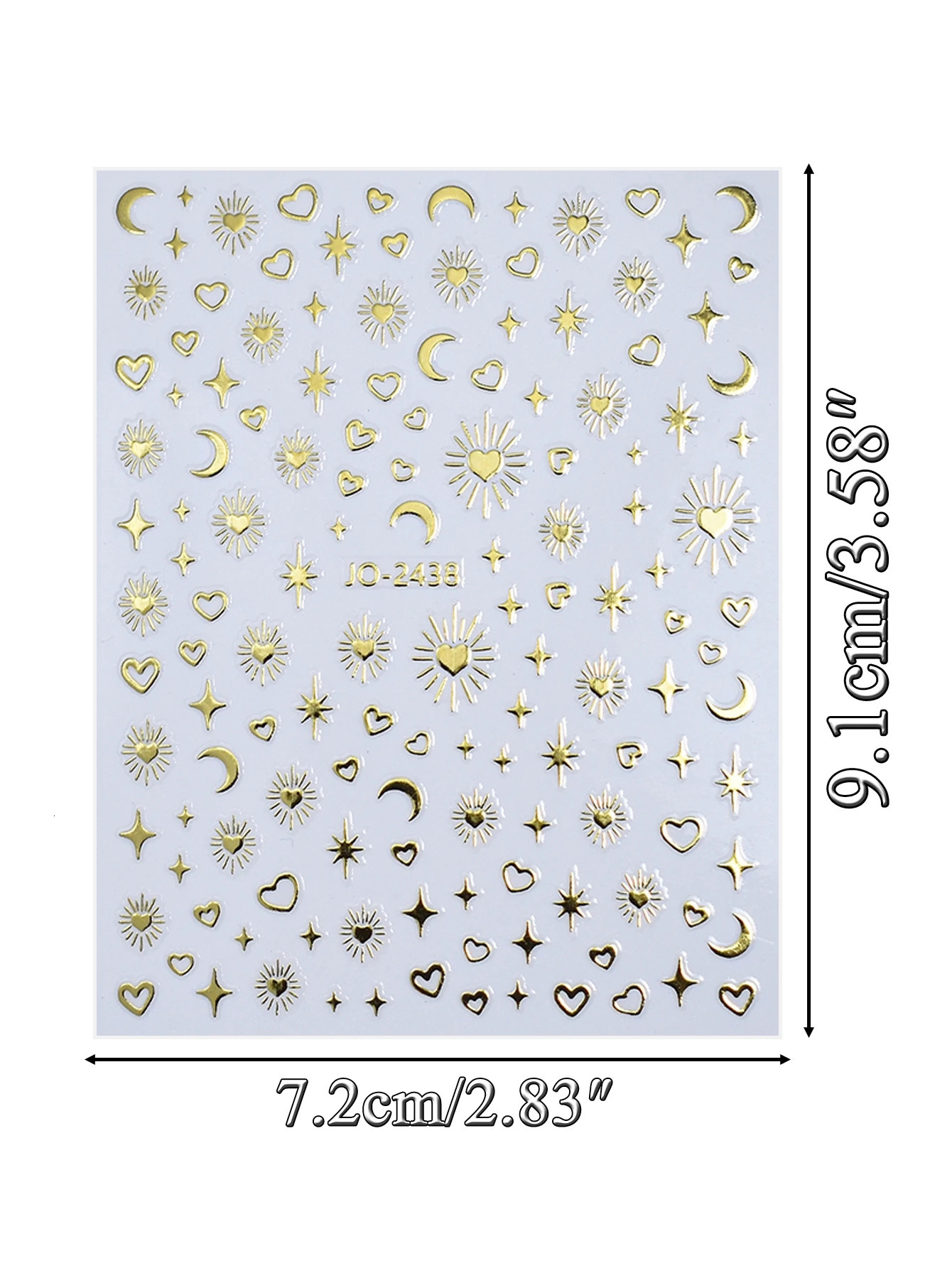 612 Sheets Gold Silver Star Moon Heart Nail Stickers SelfAdhesive 3D Art Decals for DIY Manicure Decoration 250605