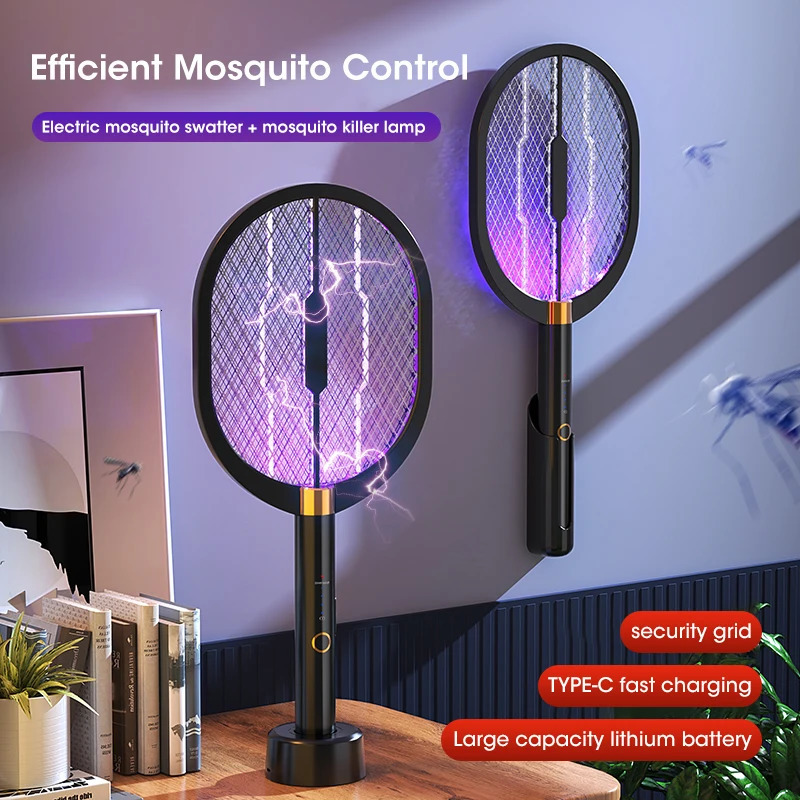 3000V Mosquito Killer Anti Mosquitoes Electric Usb Killer Racket Fly Swatter Electric Traps Flies Insect Repeller Home Mosquito 250606