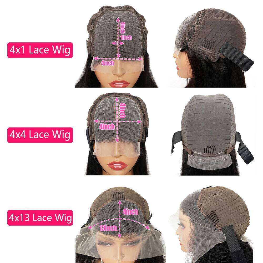 300% Density Kinky Curly 13X4 Hd Transparent Lace Frontal Human Wig For Women Raw Indian Hair Natural Color Pre-Plucked