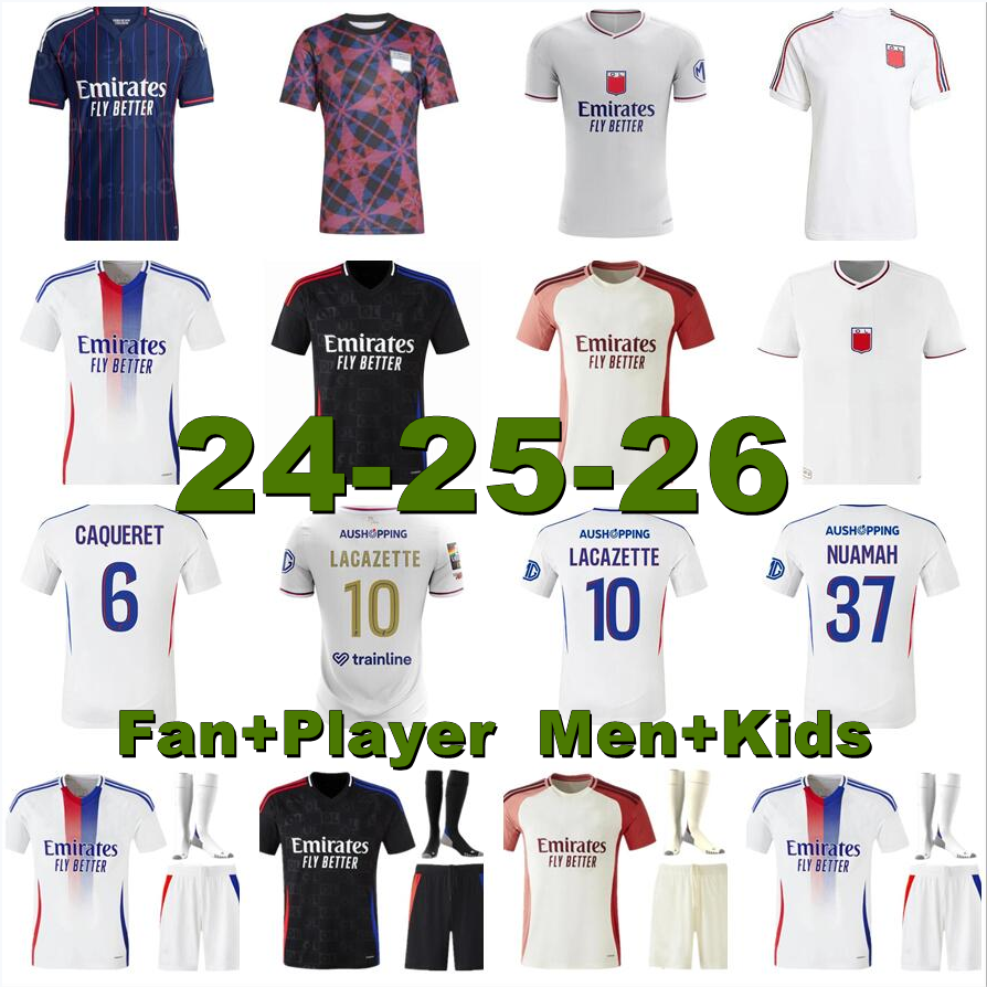 24 2025 2026 Lyon New football jersey BENRAHMA NUAMAHAOUAR TAGLIAFICO SARR 2024 Poter TRAORE MEMPHIS boys jersey Player version kids Men's Club Jersey