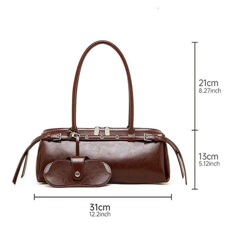 New Women's Rectangle Designer Shoulder Bags High Quality Cowhide Handbags Fashion Women Baguette Bag 3086