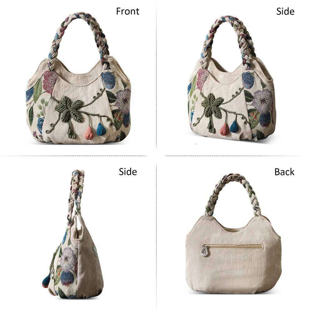 MOTAORA Women Handbags Vintage Bag Ladies Canvas Casual 2025 Woven Small Fabric Gout Craft Female Handbag