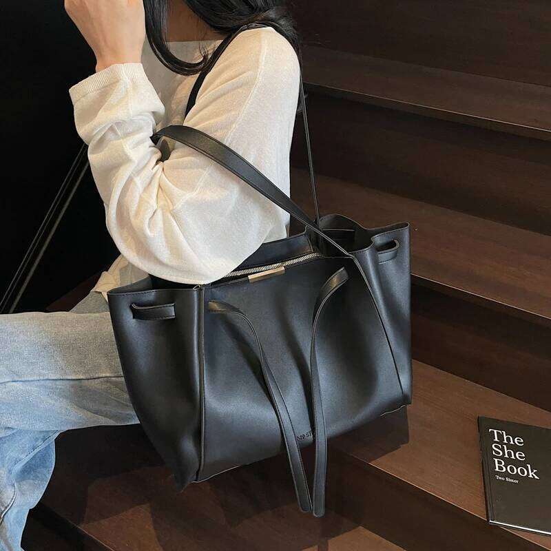Big Shoulder Hand Commuting Bags for Women Large Capacity Drawstring Bucket Shopping Totes Top-Handle Bag 2025 Latest Handbags