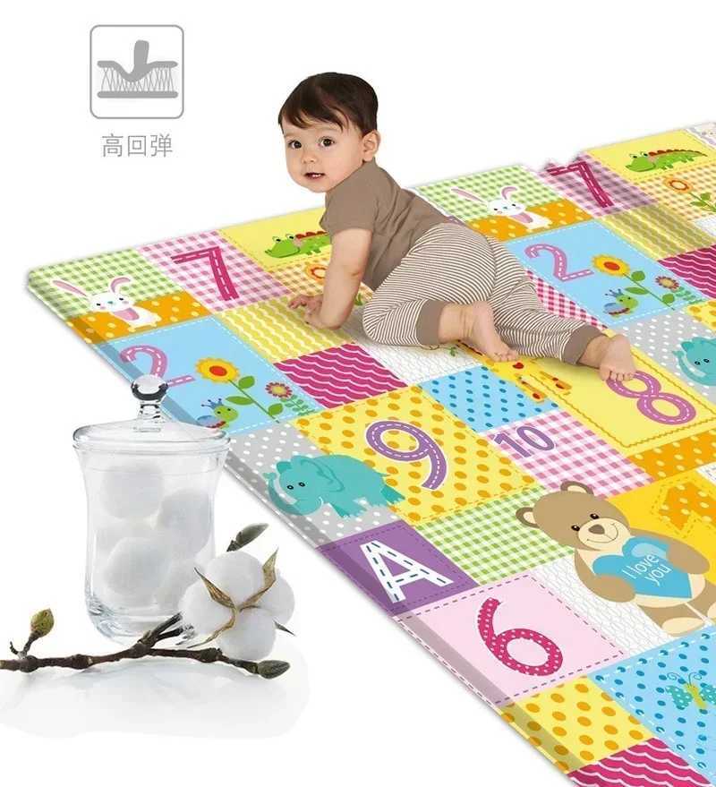Baby Play Mat 180x200cm Double-Sided Printed Kids Rug Educational Toys for Children Crawling Carpet Game Activity Gym Foam Floor y250609W248