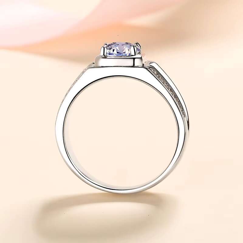 Carline Moissanite 925 Sterling Silver Hip Hop Eternity Men Engagement Promise Ring High End Jewelry Fashion Ring