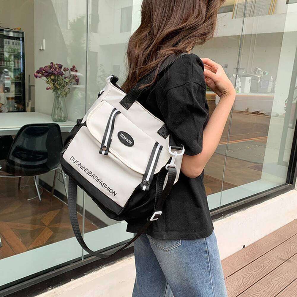 Colorblock Large Capacity School Bag Casual NEW hot Shoulder Purse for Women Teen Girls Students