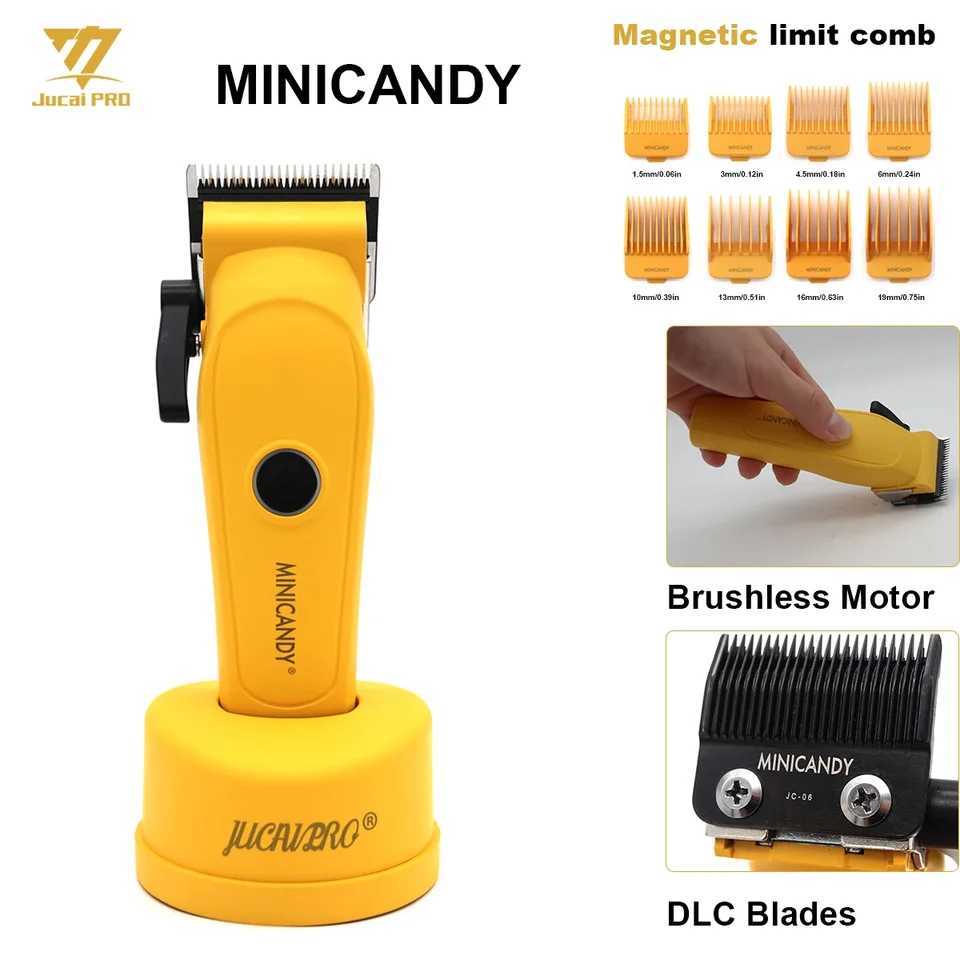JUCAI MINICANDY JC06 Professional Hair Clipper for Men DLC Blade Brushless Motor with Base Charger Barber Hair Cutting Machine W250609