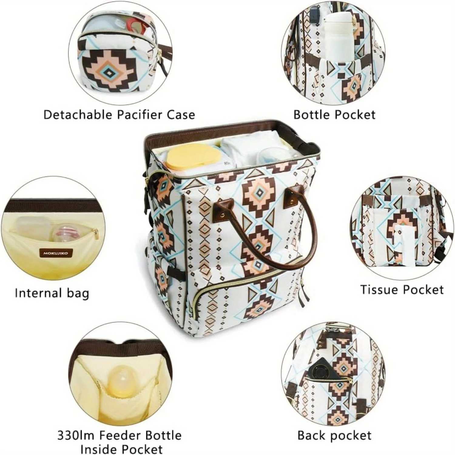 Large capacity multifunctional travel bag diaper bag portable mother and baby bag with insulation bag and pacifier box y250609K9YD