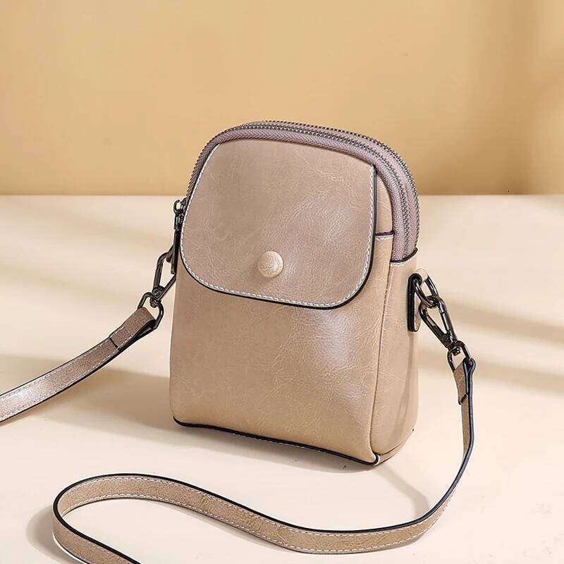 Designer Bags 2025 Women's Oil Wax Cow Genuine Leather Handbags Female Cowhide Vintage Shoulder Bag Ladies High Quality Phone Crossbody Bags Luxu