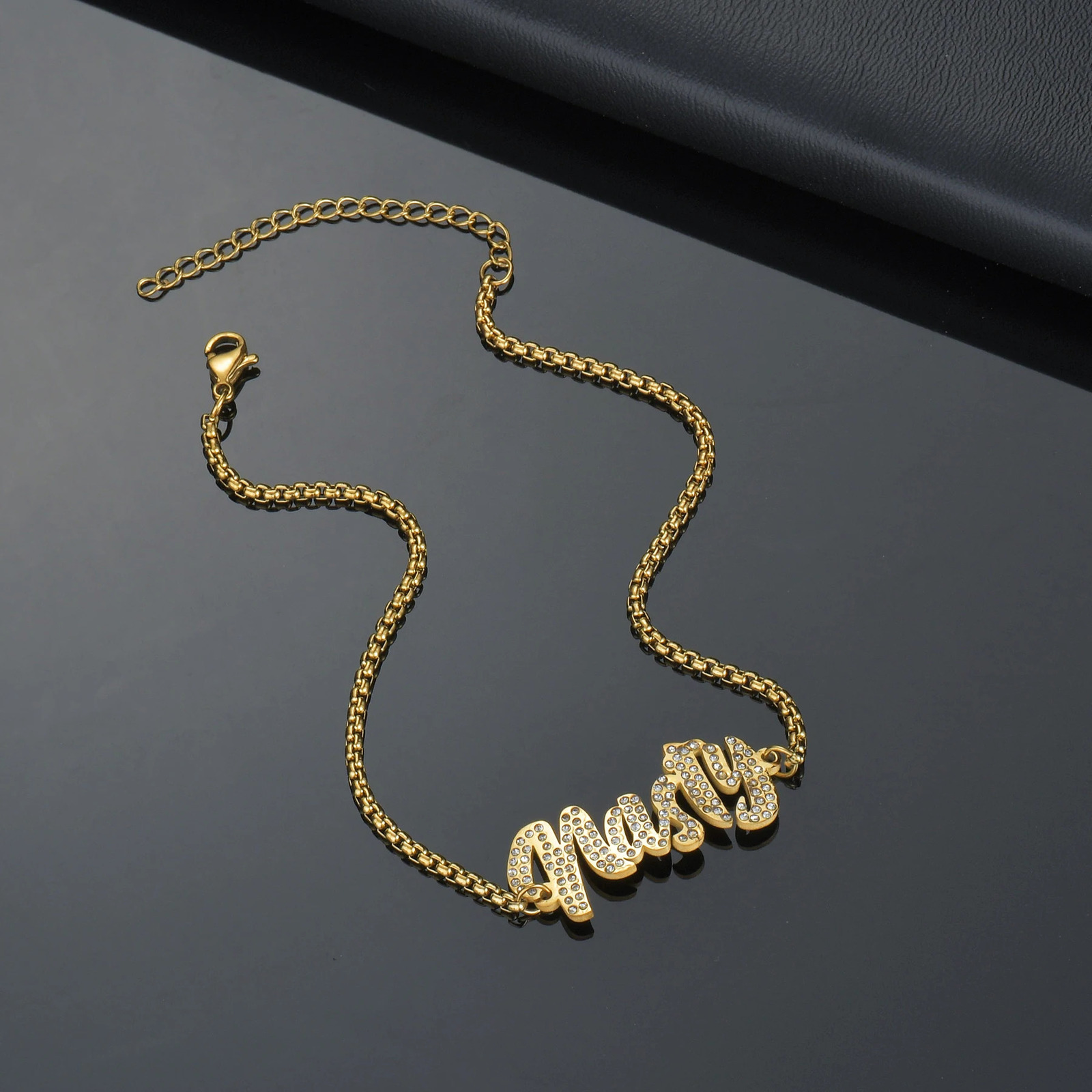 Goxijite Personalized Letter Anklet For women Stainless Steel Inlaid With Stones Customized Name Anklet Party Jewelry Gift 250606