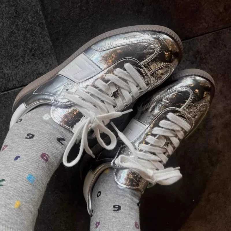 Woman Footwear Lace Up Sports Sneakers SiLVer Shoes for Women Athletic Designer luxury High Quality AESThetic FAshion Y2k M250609