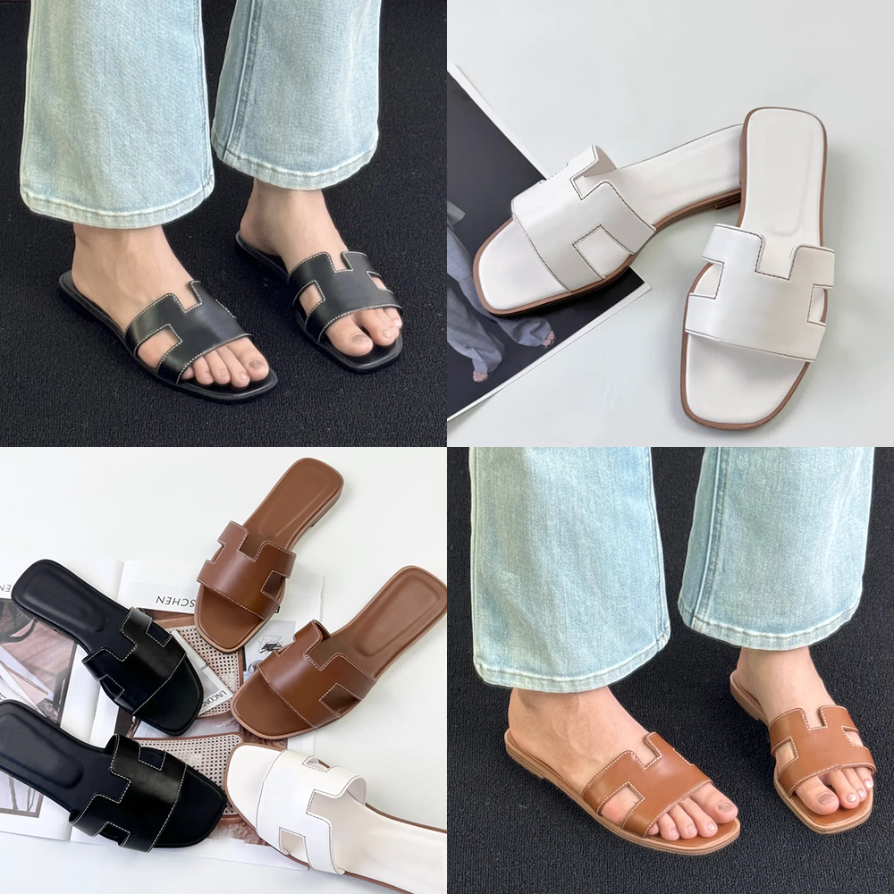 Designer Sandals Fashion Sandals Thick Sole Slipper Brand Slippers Beach Classic Flat Sandal Luxury Summer Lady Leather Flip Flops Women Slides 02