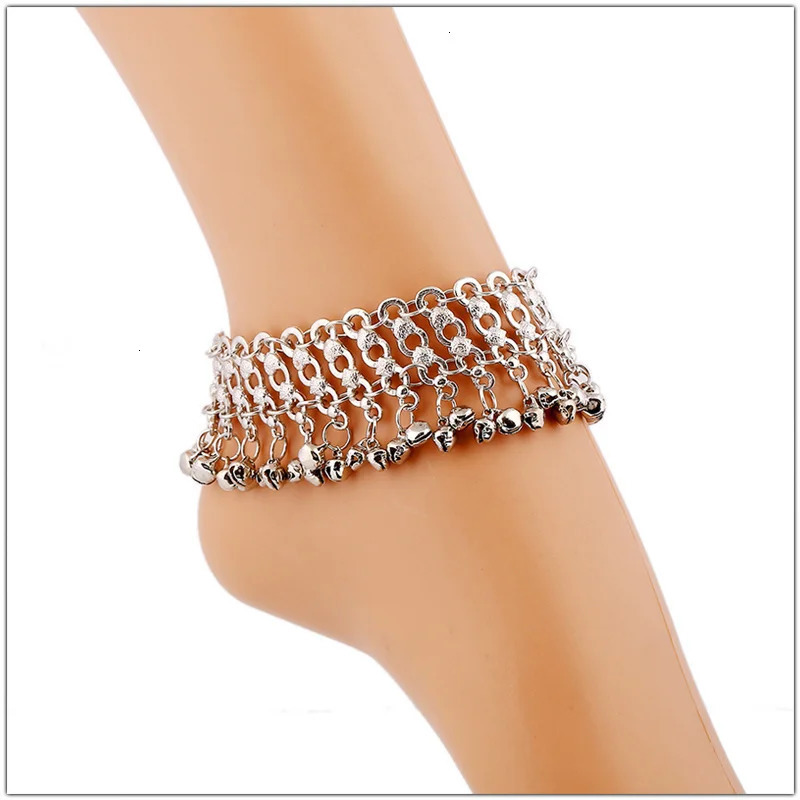 Vintage Multi-layer Bells Ankle Bracelet Foot Jewelry Boho Summer Beach Barefoot Sandals Charms Anklet Women Legs Accessories 250606