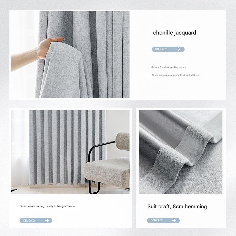 A591 Retro French full blackout curtain whole house custom chenille jacquard bedroom curtains new