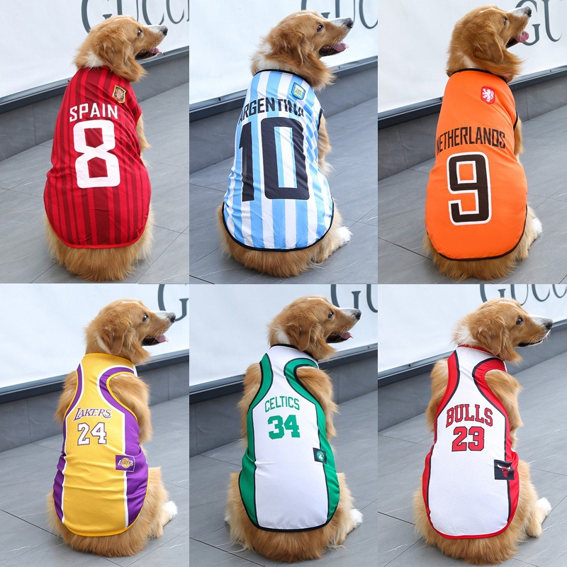 Pet Dog Soccer & Basketball Sports Jersey Breathable Apparel for Small Medium Large Dogs World Cup Team Fan Outfit