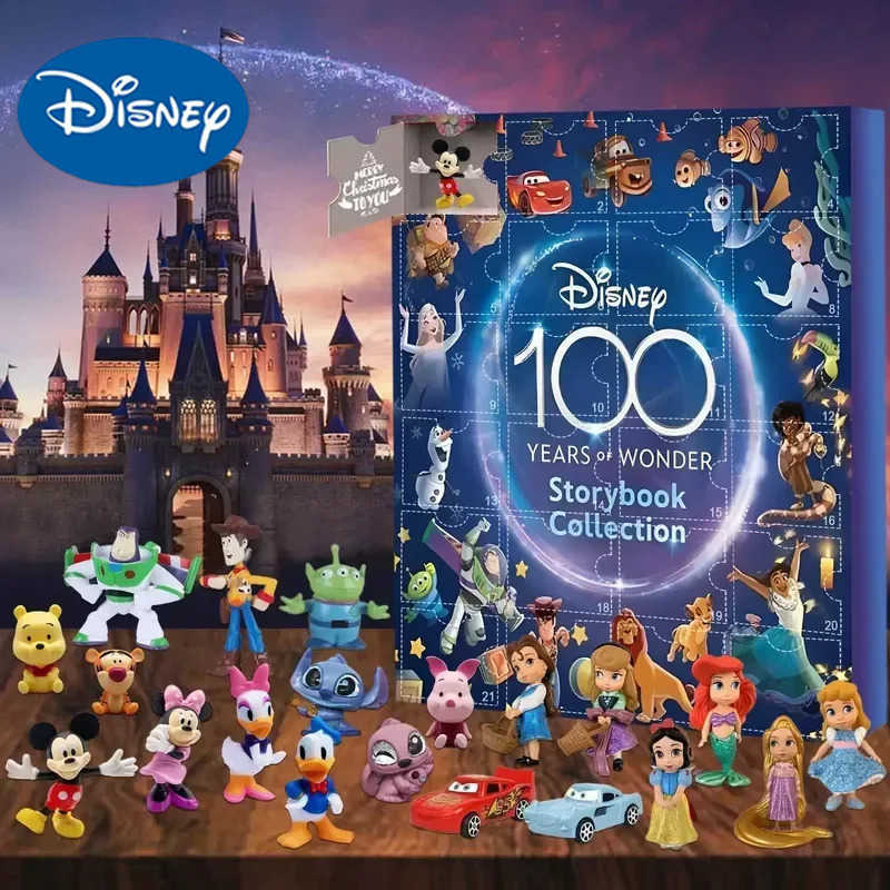 Disney Christmas Blind Box Stitch Mickey Mouse Christmas Advent Calendar Toy Story Yoda Box Toy Gift Anime Figure Surprise Gift Y250609
