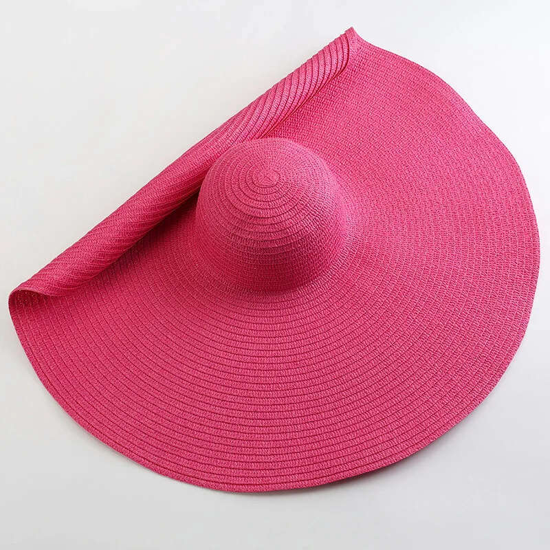 Extra Large Straw Wide Brim Beach Sun Protection Hat