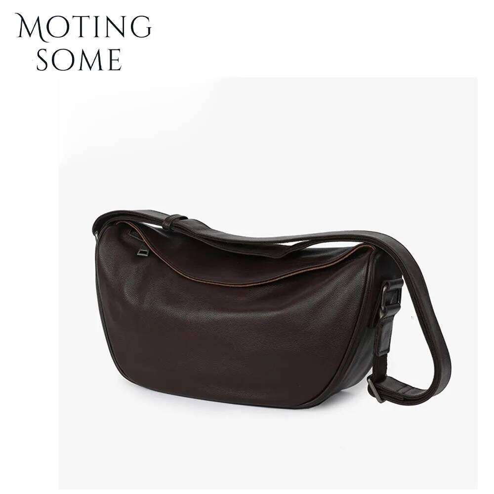 Motingsome Saddle for Women Underarm Cow Hide Leather Bag Small Pouch Fashionable Lady Handbag Travel Pack New