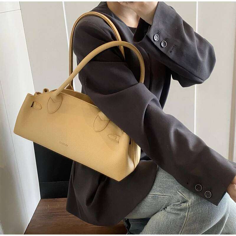 Korean Niche Women's Large Capacity Tote 2025 New Fashion Lychee Pattern Handbag Shoulder High-End Trend Underarm Bag