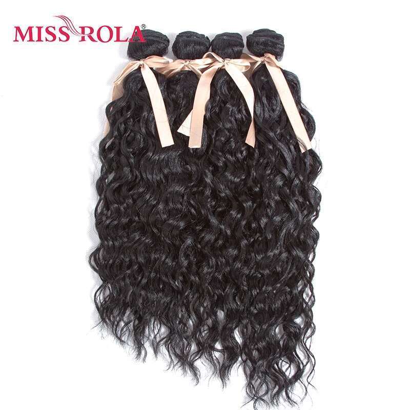 Miss Rola Synthetic Curly Weave 15-18inch 4pcs/Package 200g Kanekalon Hair Extensions 1# Black Bundles Deals for Women